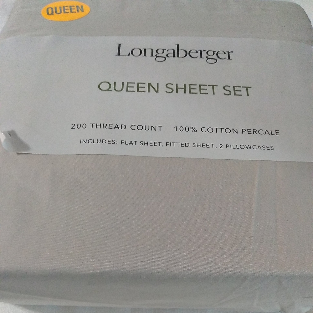 Longaberger Beige Queen Sheet Set